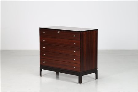 MIM Cassettiera in palissandro e metallo, mobili MIM Roma anni 60. -. Cm...