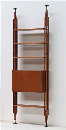 ALBINI FRANCO (1905 - 1977) Libreria in teak e metallo laccato, mod LB7, per...