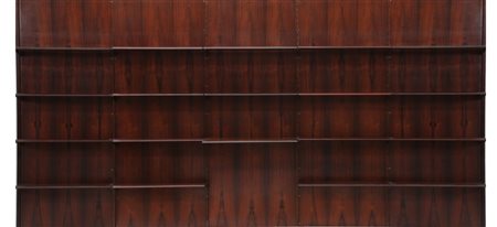 MADINI MORETTI GIORGIO Libreria in palissandro con dettagli in ottone, anni...