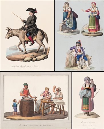 Album contenente numerosi acquerelli raffiguranti personaggi popolari, molti...