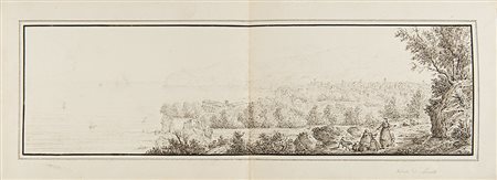 Antonio Senape (Roma 1788 - Napoli 1850)"Veduta di Sorrento" penna su carta...