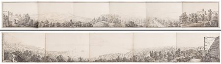 Antonio Senape (Roma 1788 - Napoli 1850)"Vedute della baia di Napoli" due...