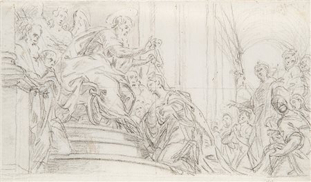 Giacomo Zoboli (Modena 1681 - Roma 1767) "San Matteo pone il velo alla...