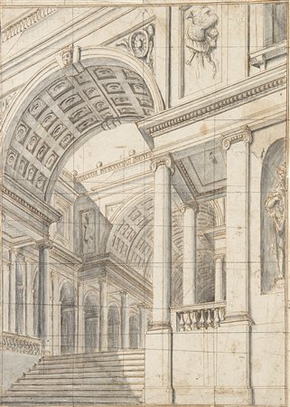 Pietro Righini (Parma 1683 - 1742)"Capriccio architettonico" penna,...