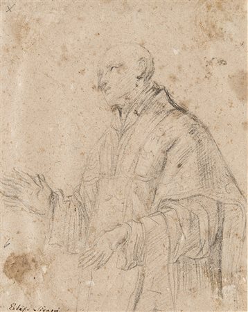 Elisabetta Sirani (Bologna 1638 - 1665)"Due studi di prete (recto e verso)"...