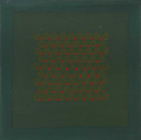 GASTONE BIGGI (1925 - 2014) Variabile Verde 4 1972 Tempera su tela 50 x 50 cm...