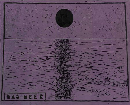 ALDO MONDINO (1938 - 2005) Das Meer 1980 Acrilico su tela 65 x 80 cm Firma,...