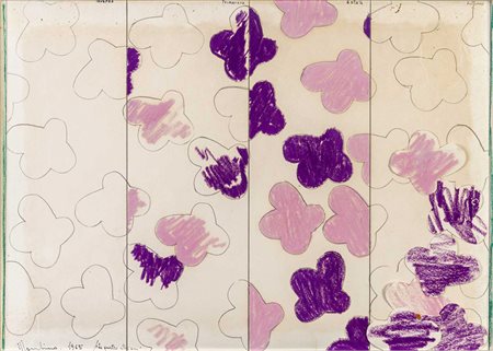 ALDO MONDINO (1938 - 2005) Quattro stagioni 1965 Tecnica mista su carta 49 x...