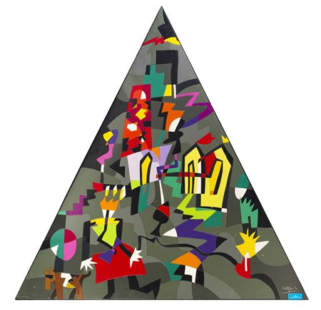 UGO NESPOLO (1941 ) Il padrone delle ferriere 1988 Tempera su legno 150 x 150...