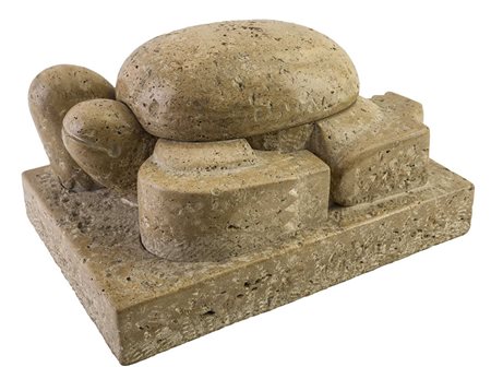 PIETRO CASCELLA (1921 - 2008) Tartaruga Anni'70 - '80 Scultura in travertino,...