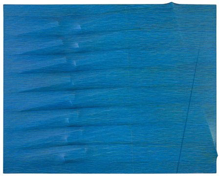 AGOSTINO BONALUMI (1935 - 2013) Blu 1989 Tela estroflessa e vinavil colorato...