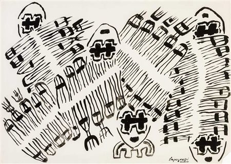 GIUSEPPE CAPOGROSSI (1900 - 1972) Superficie CP/757 1954 Tempera su...