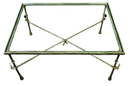 DIEGO GIACOMETTI (1902 - 1985) Grande table de milieu au ruban et aux...