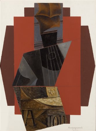 ALDO MONDINO (1938-2005) Accompagnamentotecnica mista su carta cm...