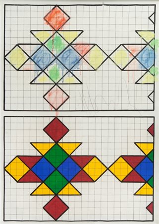 ALDO MONDINO (1938-2005) Senza titolo 1967-1969 tecnica mista su tela cm...