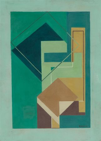 MARIO RADICE (1900-1987) RA 1970tempera su compensato cm 32,5x23,5firmato in...