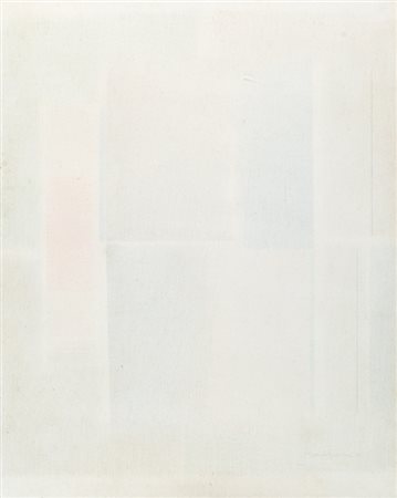 RICCARDO GUARNERI (1933-) Senza titolo 1966olio su tela cm 73x56firmato e...