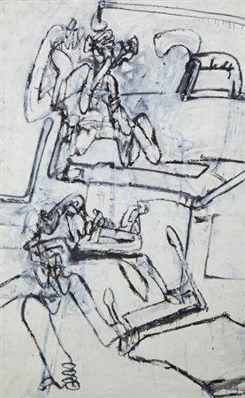 ADAMI VALERIO (1935-) Senza titolo 1956olio su tela cm 157x100provenienza:...