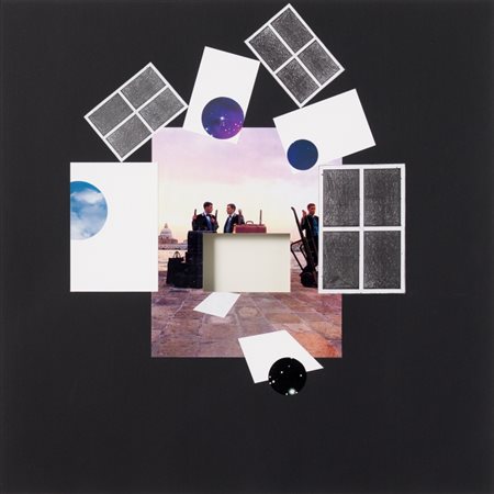 GIULIO PAOLINI (1940-) Parade 1993collage su carta cm 70x70firmato e datato...