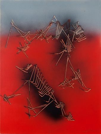 EMILIO SCANAVINO (1922-1986) La Festa 3 olio su tela tamburata cm...