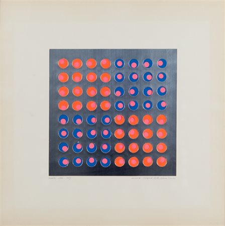 EDOARDO LANDI (1937-) Influenza cromatica 1962/1969carta stagnola e...