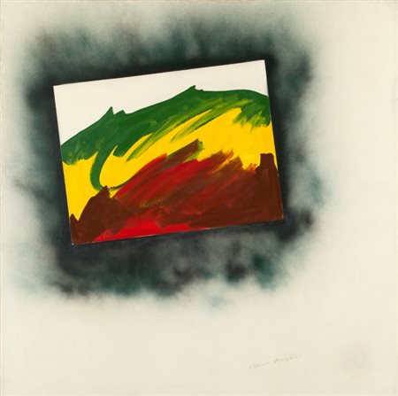 FRANCO ANGELI (1935-1988) Senza titolo (Paesaggio) metà anni '70smalto su...