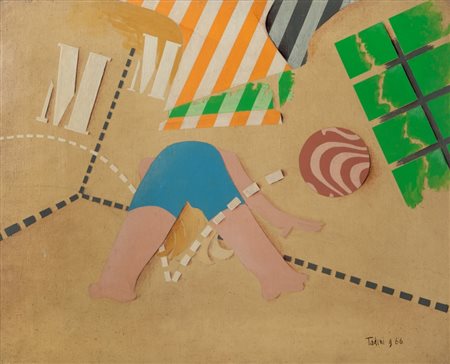 EMILIO TADINI (1927-2002) Il posto dei bambini 1966tempera e olio su tela cm...