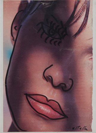 MIMMO ROTELLA (1918-2006) Sperando 1990pennarello su carta applicata su tela...