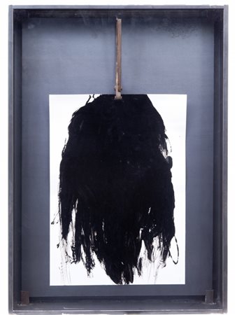 JANNIS KOUNELLIS (1936-2017) Senza titolo 2014monotipo a vernice nera su...