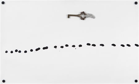 JANNIS KOUNELLIS (1936-2017) S.T. 1999inchiostro, puntine da disegno, chiave...