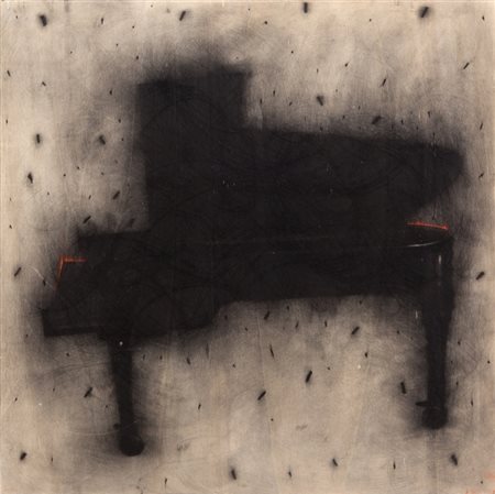 OMAR GALLIANI (1954-) Notturno grafite su tavola cm 70x70firmato e titolato...