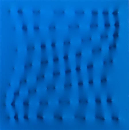 ENRICO CASTELLANI (1930-2017) Superficie blu 1993acrilico su tela estroflessa...