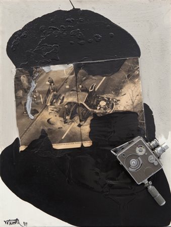 WOLF VOSTELL (1932-1998) Berlin 4 1989 olio, collage, oggetto e sabbia su...