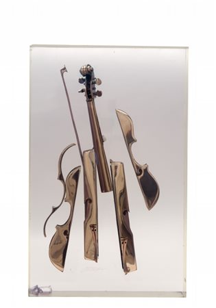 FERNANDEZ ARMAN (1928-2005) Violino inclusione di violino in resina cm...