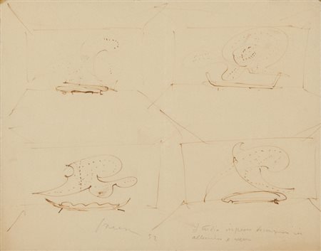 LUCIO FONTANA (1899-1968) Studi per ingresso e decorazione in alluminio e...