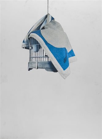 MICHELANGELO PISTOLETTO (1933-) La Gabbiettaserigrafia su acciaio cm...