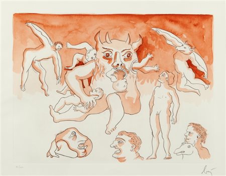 ENRICO BAJ (1924-2003) Senza titoloacquatinta su carta cm 35x45esemplare...