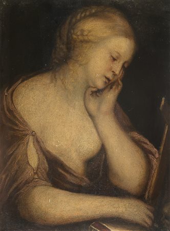 Scuola del secolo XVIISanta Maria Maddalenaolio su tavola cm 25x18 in cornice...