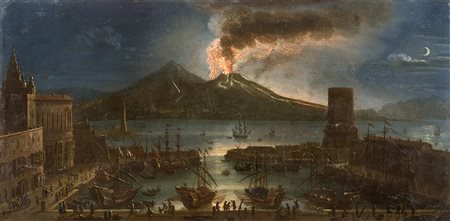 Scuola napoletana degli inizi del secolo XIXVeduta notturna del Vesuvio dal...