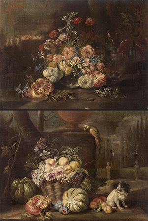 Scuola napoletana della fine del secolo XVIIIFiori con melograno en plein...