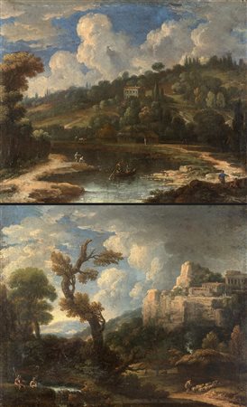 Scuola napoletana della fine del secolo XVIIIPaesaggio fluviale con...