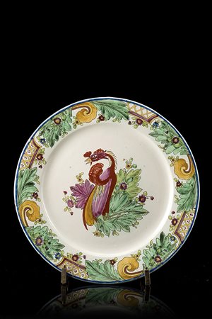 Manifattura di Milano, circa 1760/70. Piatto in maiolica a bordo liscio...