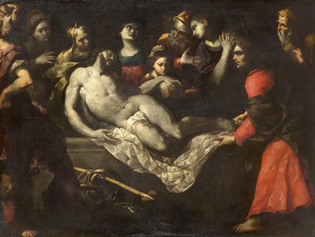 Maestro genovese del secolo XVIICompianto su Cristo mortoolio su tela cm...