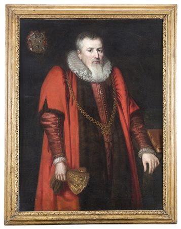 Ambito di Federico ZuccariRitratto di Sir Hugh Middleton con la veste rossa...