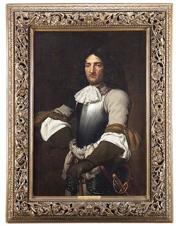 Scuola fiamminga del secolo XVIIRitratto di gentiluomo in armaturaolio su...