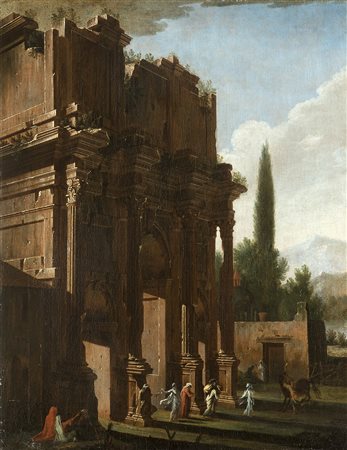 Niccolò Codazzi (Napoli 1642 - Genova 1693)Capriccio architettonicoolio su...