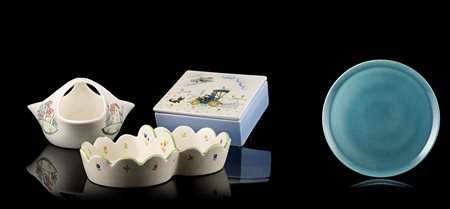 Lenci Lotto composto da due portadolci e una scatola con coperchio in...