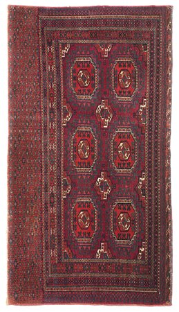 Tappeto Chuval, Tekké, Turkestan occidentale, inizio secolo XX. Disegno a...