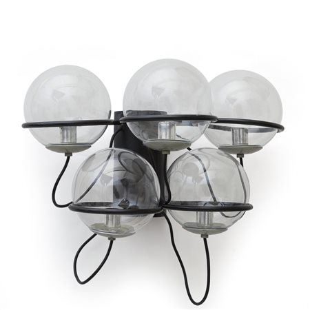 GINO SARFATTI una lampada a parete '238/5' per ARTELUCE, 1970. Metallo...