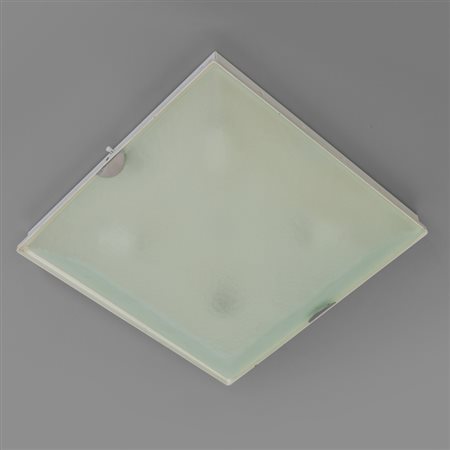 FONTANA ARTE Una plafoniera '1940', circa 1960. Lamierino verniciato, ottone...